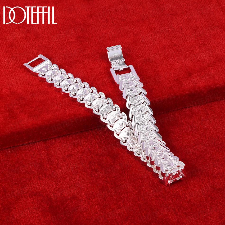 925 Sterling Silver Fashion Pattern Bracelet Wedding Gift Jewelry