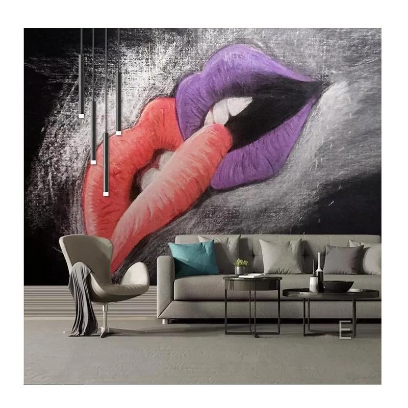 

Wallpaper European Hand Painted Red Lips Mural Background Wall Mural Decoration 200 cm(W) x 140 cm(H)