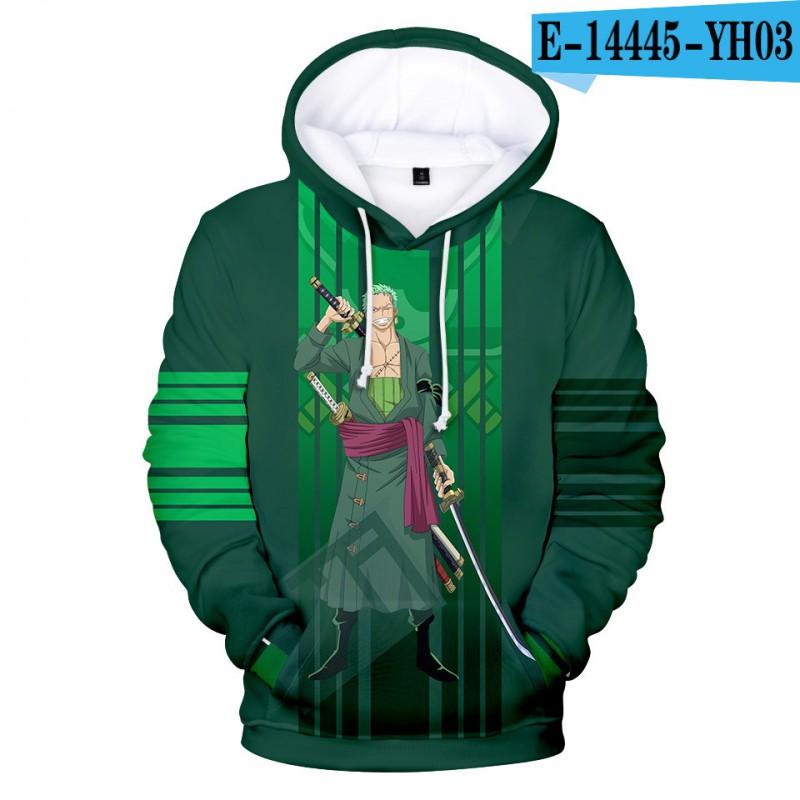 One Piece Anime Hoodie Men Digital 3D Print Loose Fit Long Sleeve Sweatshirt Fall Casual Wear