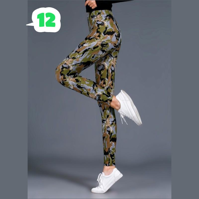 Moda damska kamuflaż drukowanie legginsy do jogi dziewczyna wąskie spodnie przycięte wysoka elastyczność Skinny spodnie na co dzień Legging Lady