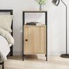 Bedside Table - Maison Exclusive - Sonoma Oak - Moisture-resistant Engineered Wood - Iron Frame and Adjustable Feet