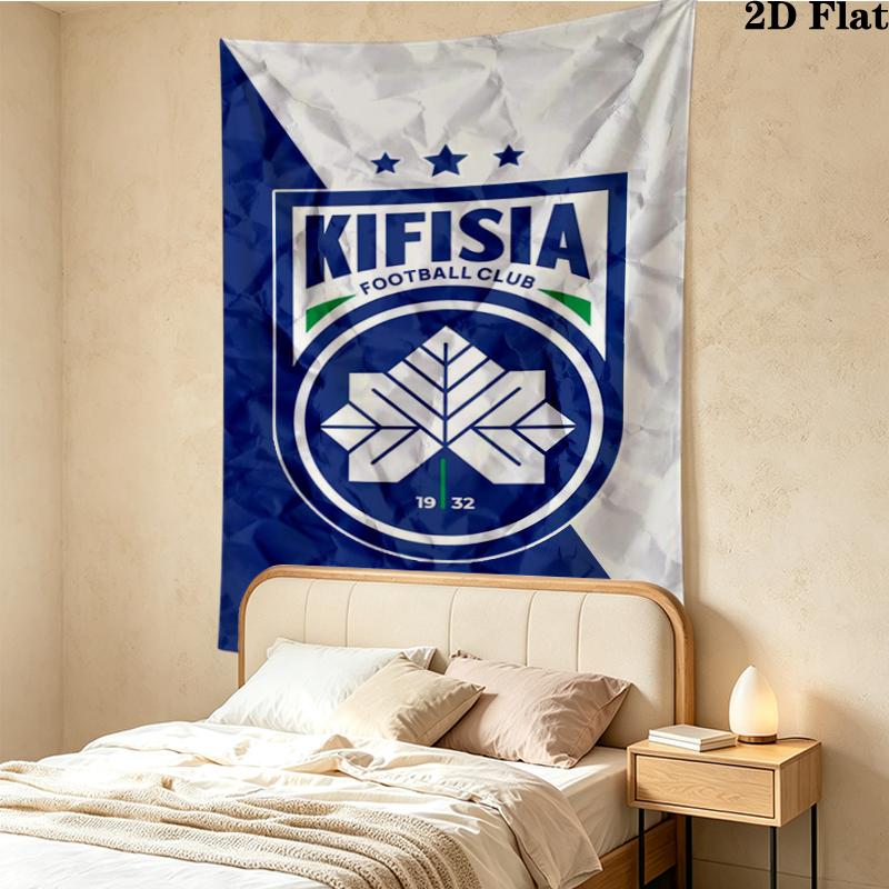 Kifisia FC Wall Tapestry Aesthetic Wall Hanging Printed Fabric Blanket Decorative Tapestries for Bedroom Living Room Home Decor