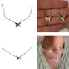 Korean Style Butterfly Necklace Delicate Collarbone Chain Unique Pendant Perfect for Fashion forward Individuals