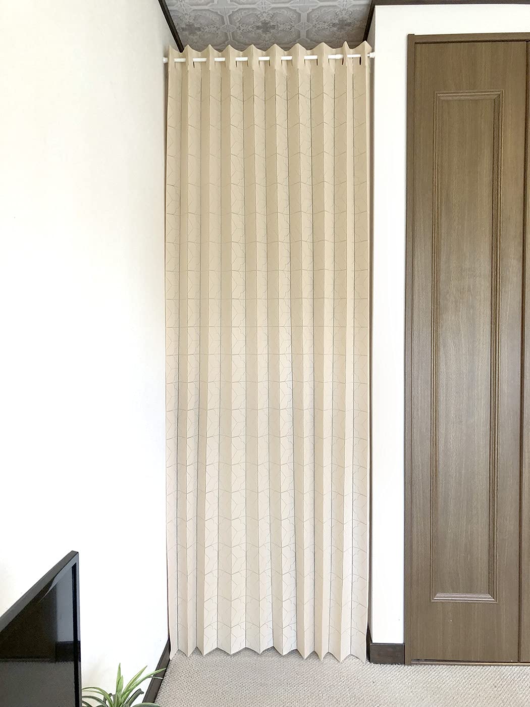 

certified accordion room noren heat and cold 150 x 220 oak leaf KL31146 Flame-retardant, curtain, divider, curtain, partition, protection, 2-way, cm,