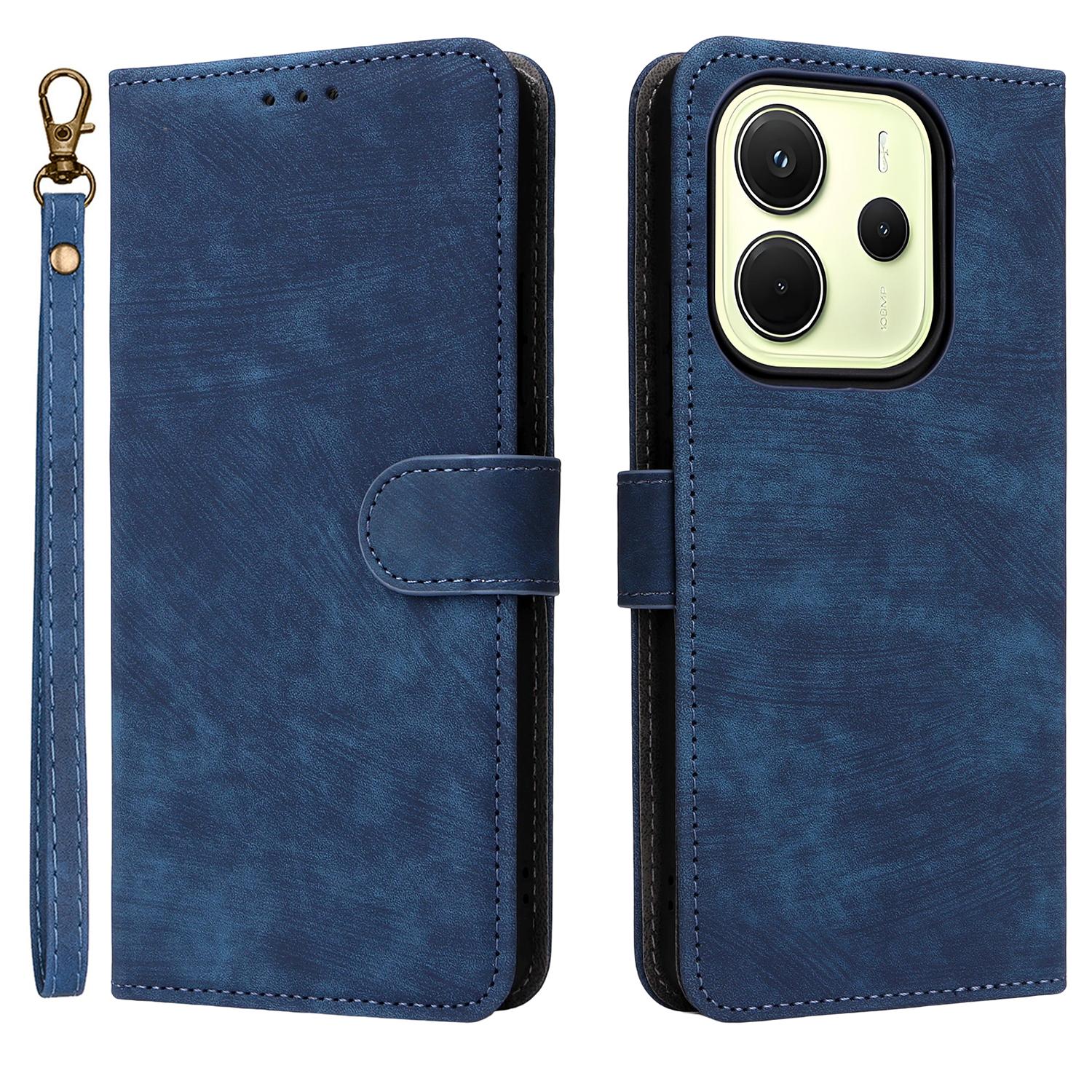 

Для Xiaomi Redmi Note 14 4G (163,25x76,55x8,16 мм) Чохол-гаманець з RFID-блокуванням, обкладинка з PU шкіри, підставка для перегляду Blue