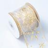 Snow Ribbon Cuffed Wire Snowflake Organza Christmas Decoration Ribbon Sprinkles Silver Ribbon Bow Material Ribbon Bow DIY Flower Handmade