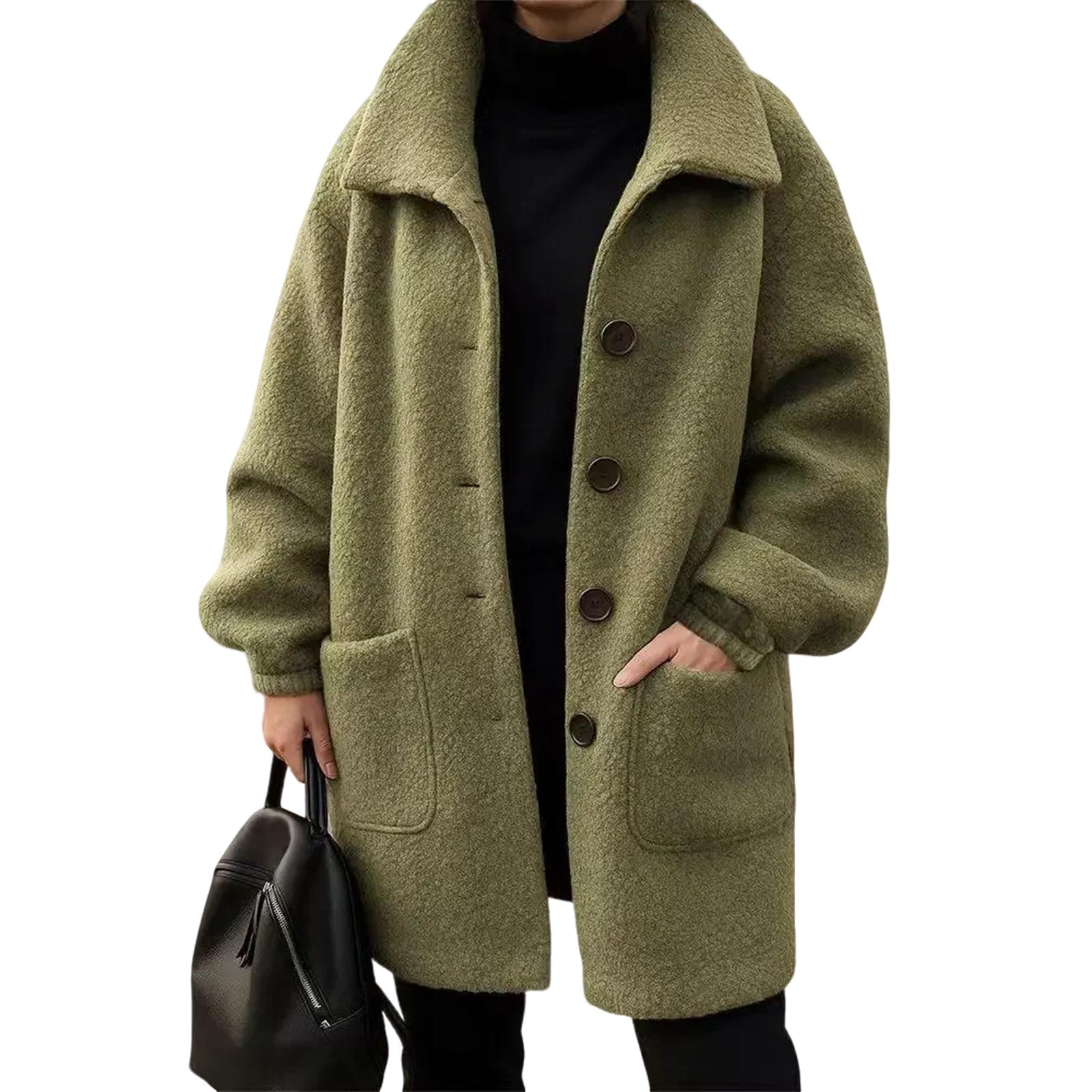 

Женский модный повседневный кардиган-жакет однотонного цвета с длинными рукавами XL зелёный