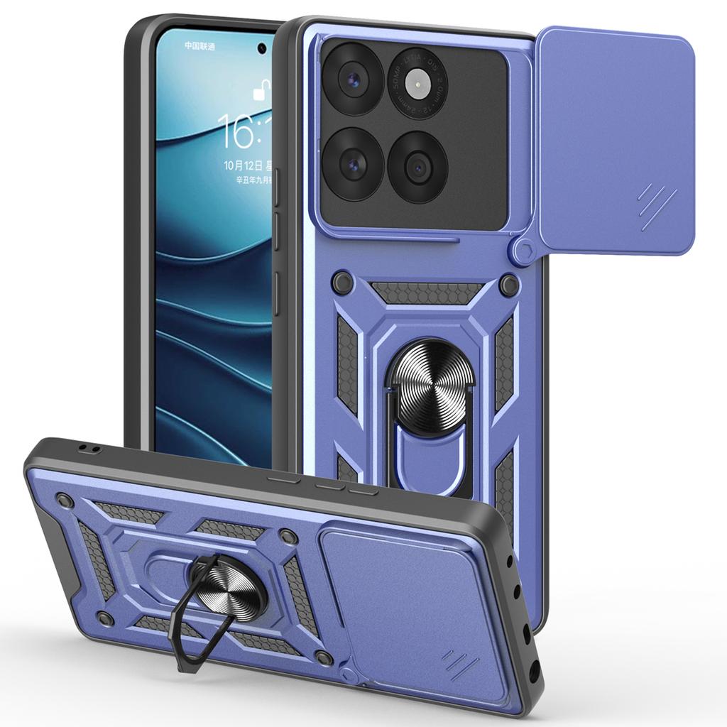 AMORUS For Motorola Edge 60 Fusion 5G Case Kickstand PC+TPU Phone Cover with Camera Lens Slider