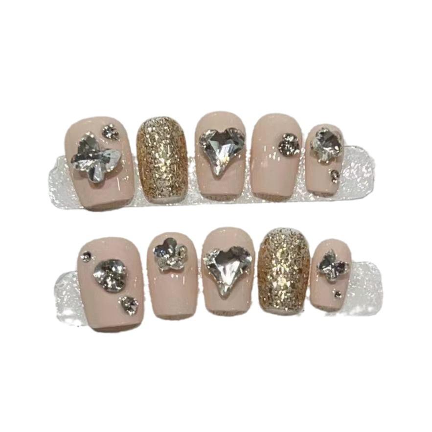 Daily Short Wear Nail Pure Handmade Fake Nail Patch Cute Jump Color Manicure Removable Nail Patch Finished Product