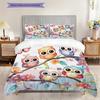 Owl Pattern Bedding Quilt Set Quilt Cover Pillowcase Home Decoration Birthday Gift (1 * Duvet Cover + 2 * Pillowcase, Without Core)
