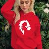 Horse Printing Hoodies Hooded Top Women Sweatshirt Long-sleeved Autumn Hooded Streetwear