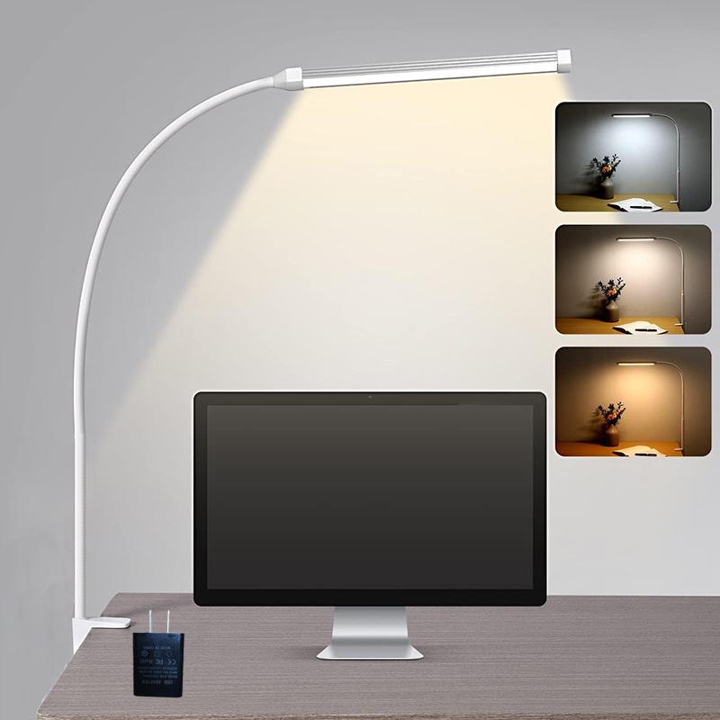 

Clip-on Desk Lamp: Bright Eye-Protective Light for Reading, Bedroom, or Office Workspace білий
