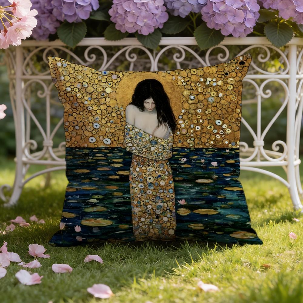 G-Gustav K-Klimt Oil P-Painting Cushion Cover Home & Car Dual-Scene Pillow Cover: Reversible for Premium Comfort