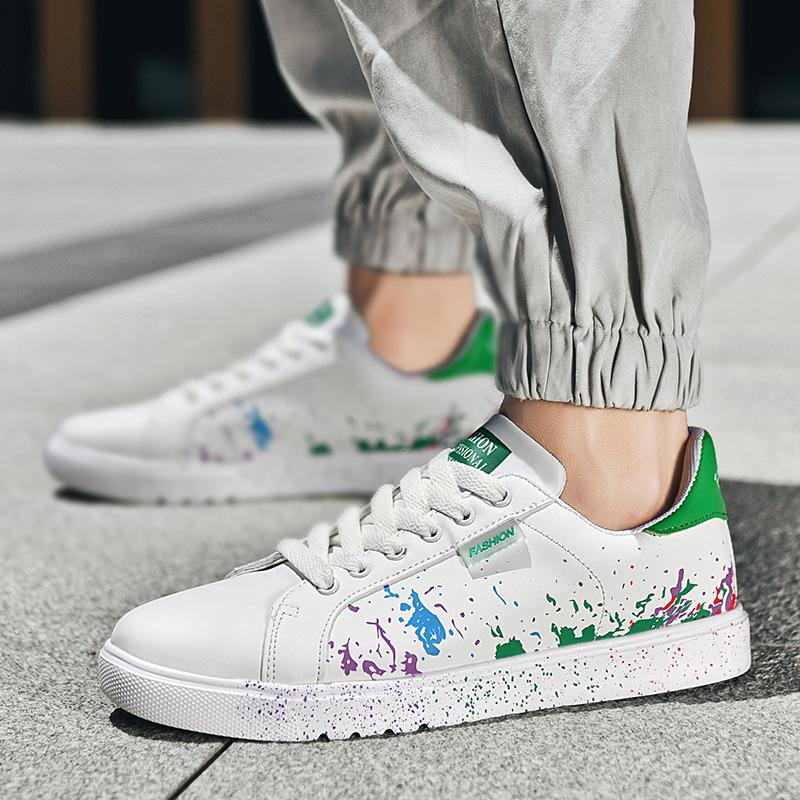 

Sports board shoes men s 2025 summer new fashion graffiti white shoes couple versatile casual trendy shoes men 46