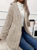 Fall Winter Women's Hooded Double Velvet Cardigan Long Sleeve Casual Warm Coat