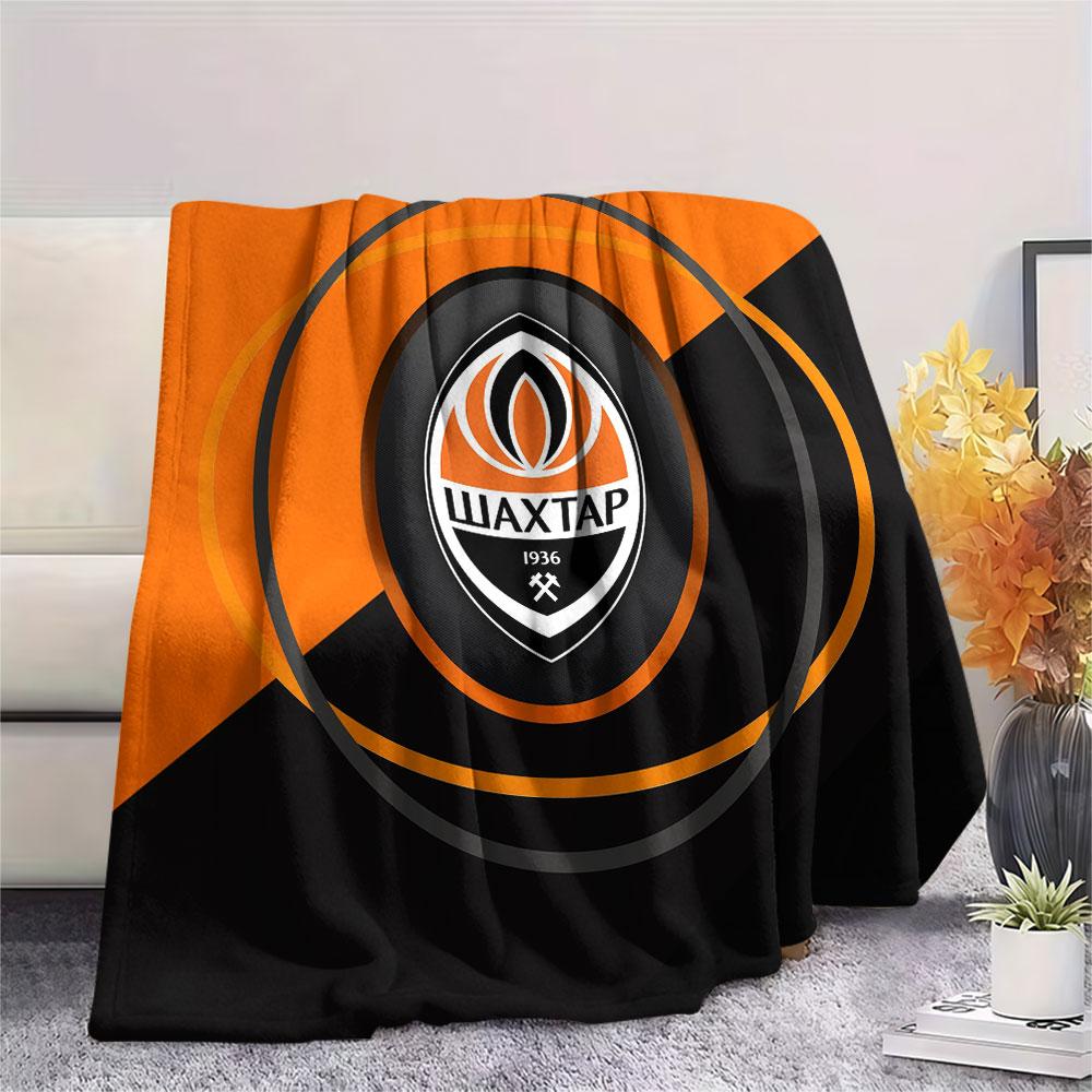 Shakhtar Donetsk FC Printed Flannel Blanket, soft throw for bedroom sofa, washable,soccer fan merchandise, great gift.