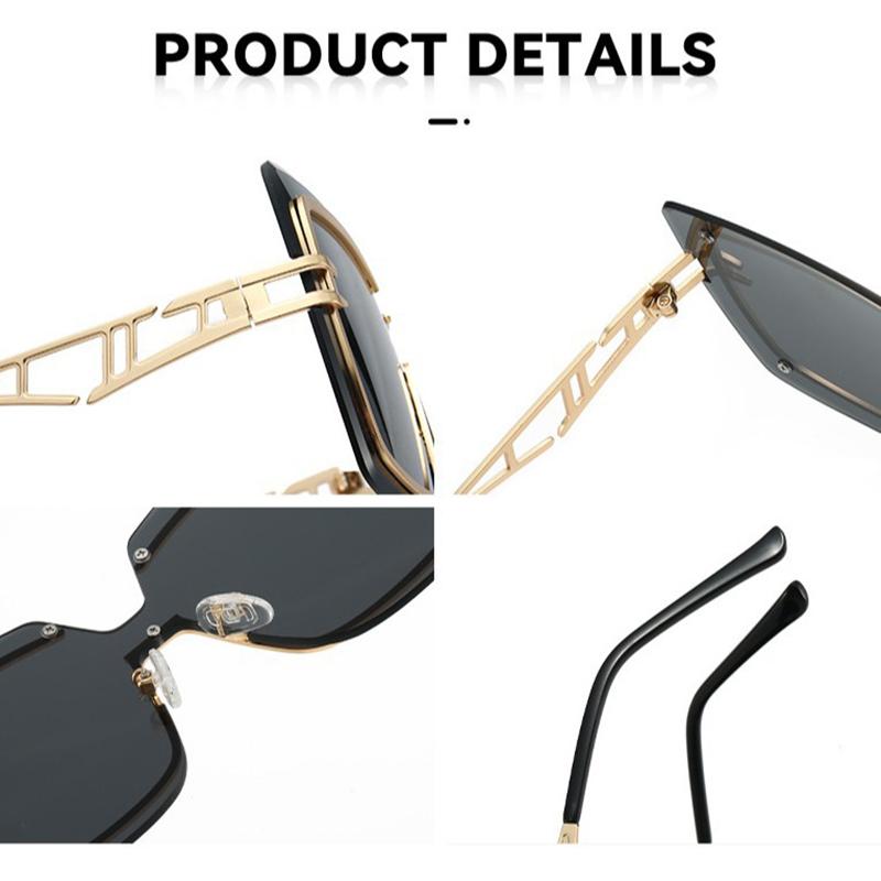 Fashion Brand Luxury Designer Sunglasses Women Square Vintage Oversized Punk Shades Glasses Large Trendy Travel Sunglasses