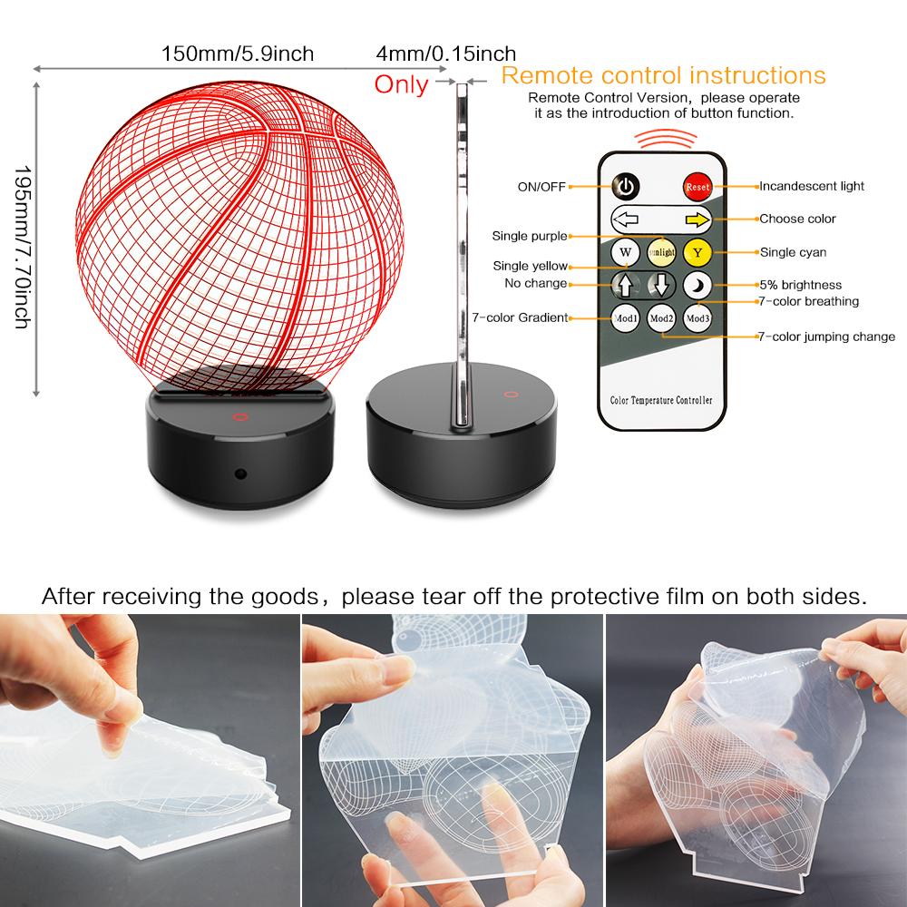 3D Illusion Led Night Light 3D Visual Led Night Light Romantic Birthday Gift Xmas Gift 3D Night