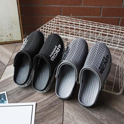 Men's Dual-purpose Slippers, Versatile for Home Use, Non Slip, Soft Sole, Breathable, Men's Perforated Toe Shoes