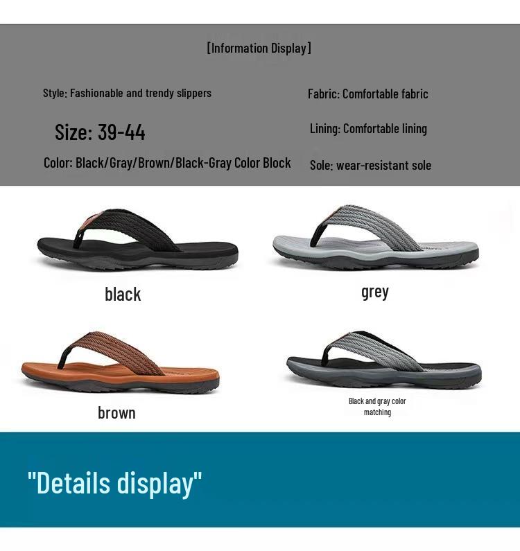 2025 Men's Trendy Non-Slip Summer Flip-Flops: Thick Sole, Cool & Casual Beach Slippers