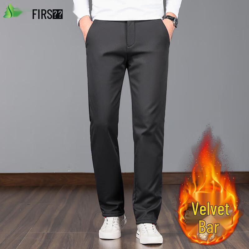 FIRS Men's Winter Plush Lined Casual Trousers