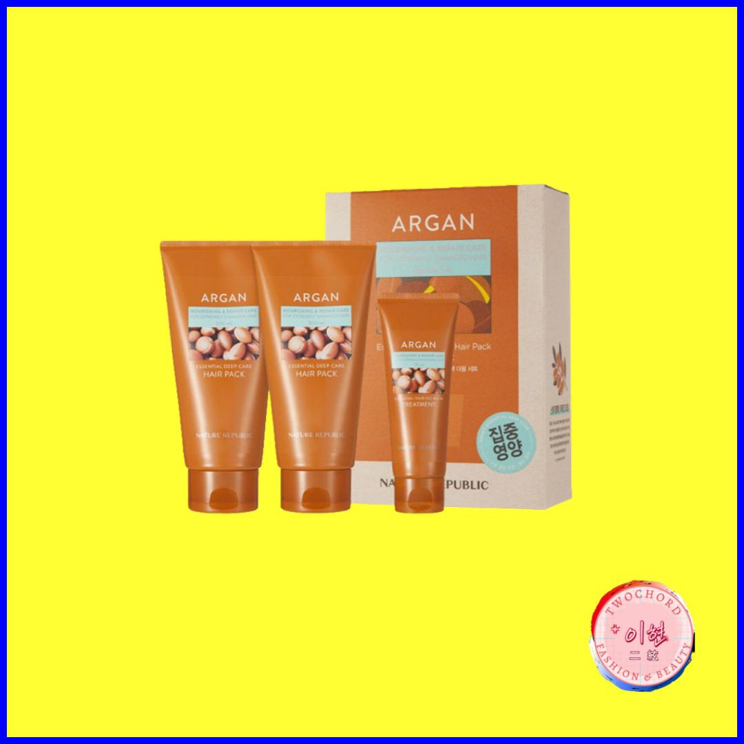 

Nature Republic Argan Essential Deep Care Питательная маска для волос Двойной набор (600мл + 70мл)