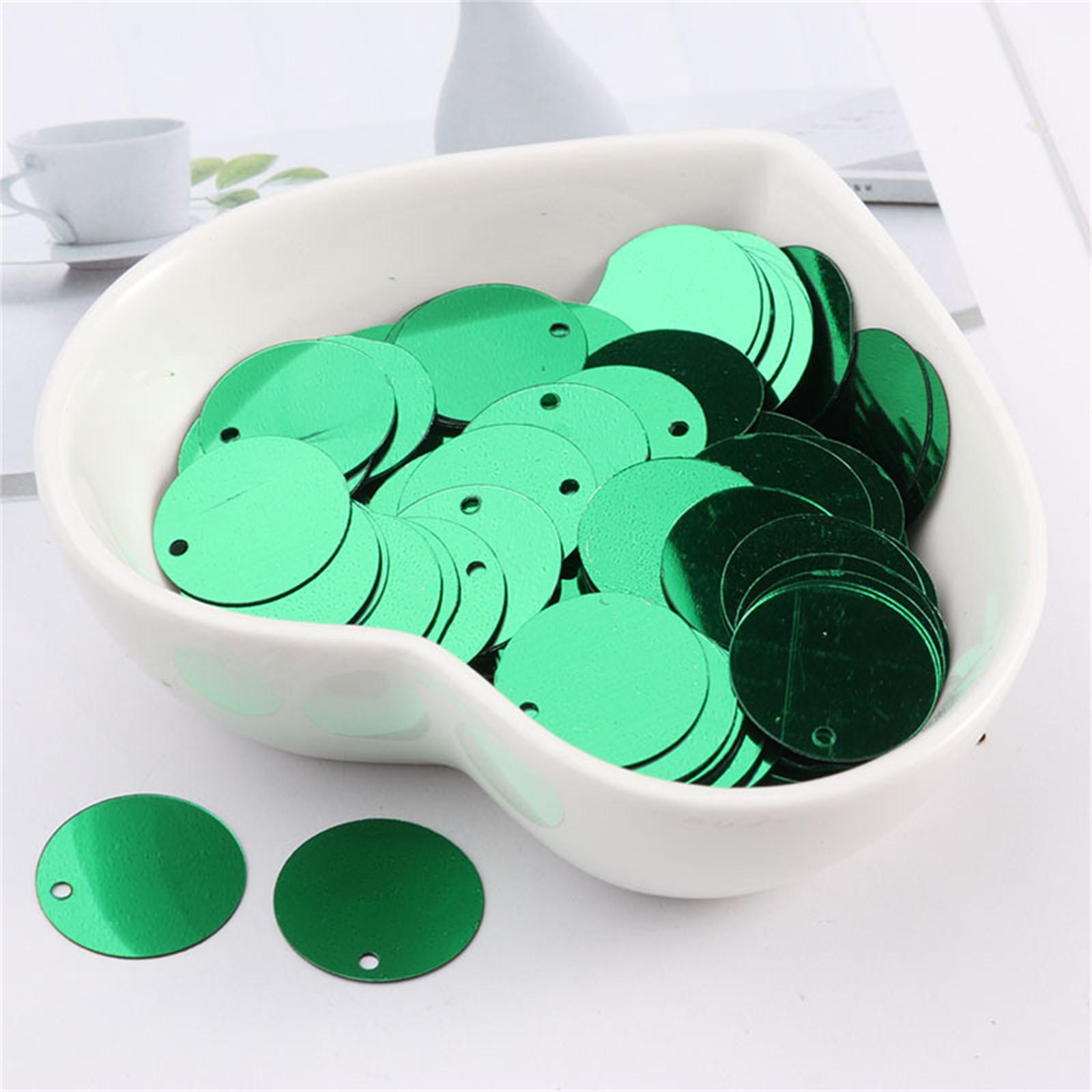 

10 гр(250шт)/Pack Candy Sequin 10mm PVC Loose Sequins Flat Artesanatos Findings Швейний Весільний Ремісничий Одяг DIY Аксесуар One Size темно-зелений колір