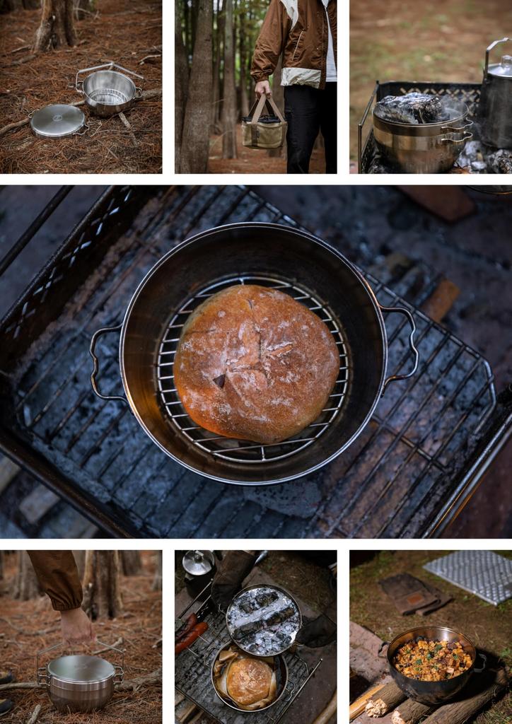 CAMPING MOON Outdoor Dutch Camping Stainless Steel Dutch Stainless Steel Oven, 8-inch, Oven, 304, DO-27