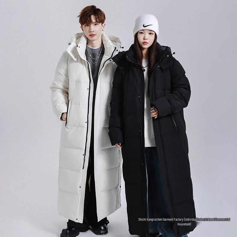 Unisex Long Goose Down Jacket Floor-Length Ultra-Warm Coat