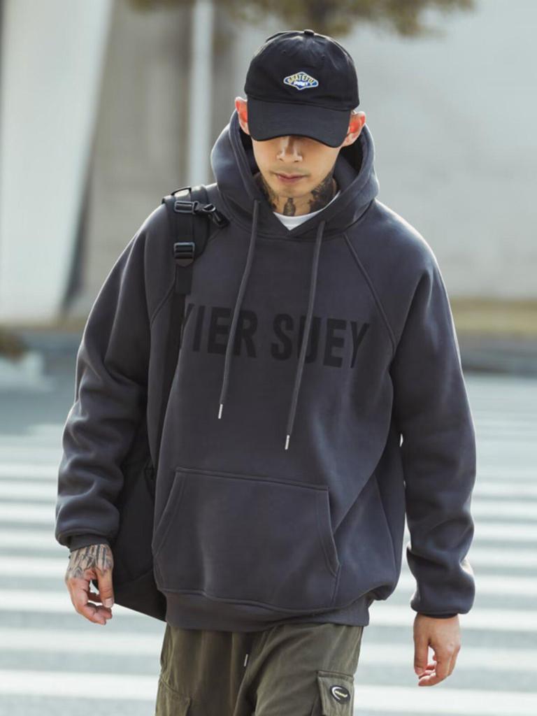 Men's Trendy Letter Print Hooded Sweatshirt - Autumn Slimming Casual Jacket