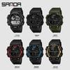 Sanda Unisex Outdoor Waterproof Multifunctional Luminous Watch with Large Dial.