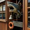 Campanello a Forma di Squalo Attacco di Squalo Campanello di Benvenuto a Parete Campanello Divertente a Forma di Squalo per Porta d'Ingresso Portico