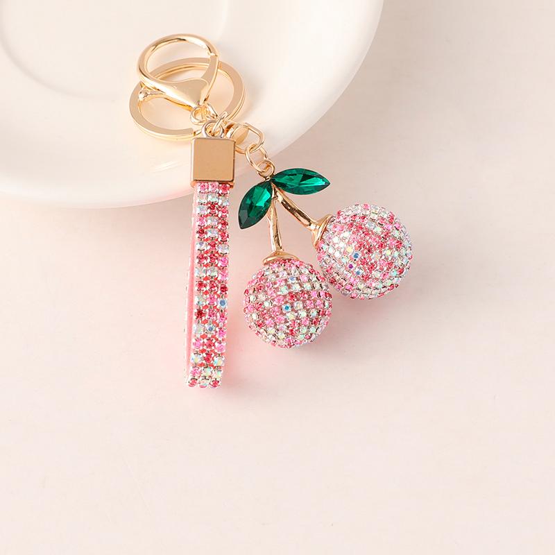 2025 New Cherry KeyChain Claw Chain Craft Full Crystal Rhinestone Women's Luxury Bags Pendant Souvenir Gifts for Family Friend