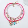 Imitation Pearl Bead Alloy Small Fish And Flower Geometric Pendant Double-Layer Necklace Set For Women Jewelry Gift