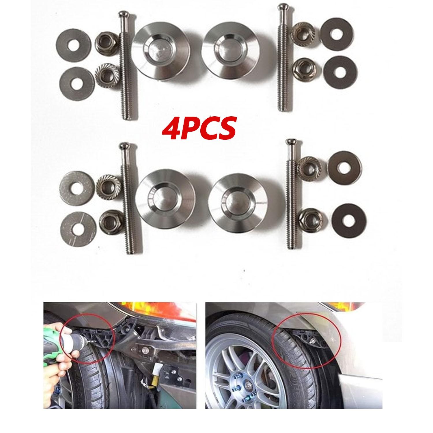 4X Latch Lock Clip Push Button Bonnet Kit Aluminum Alloy for Auto Car Plate Hood