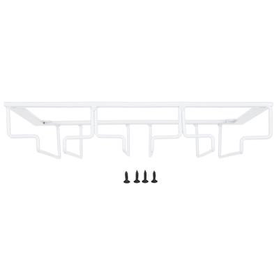 Wine Glass Rack Under Cabinet Stemware Holder Storage Hanger Metal Organizer for Bar Kitchen3 Slot
