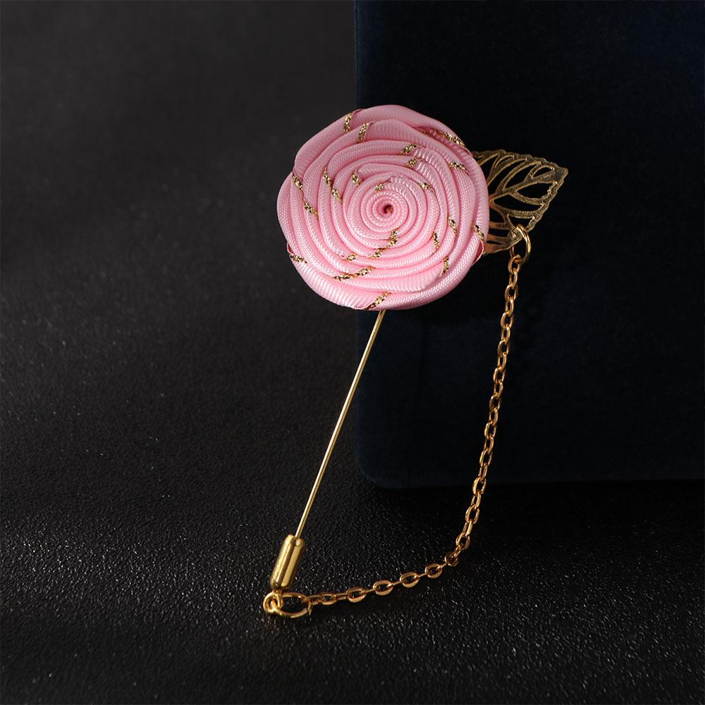 Pin Brooch Zinc Zinc Alloy Leaf Lapel Decoration Cloth Floral Badge Men Corsage Rose Collar Needle