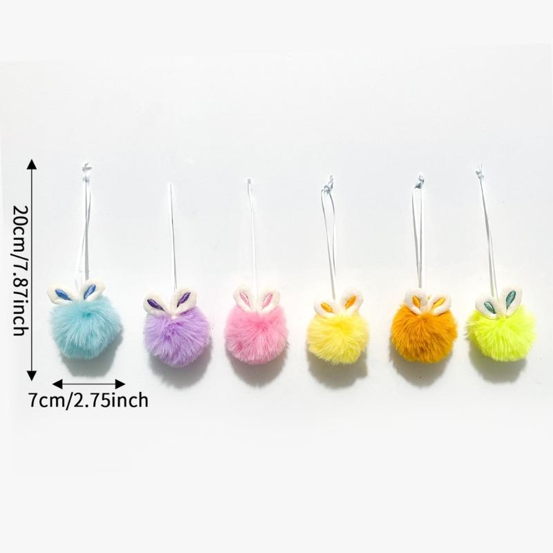 Easter Hanging Bunnies Ornaments Set of 12,Colorful Bunnies Ornament for Tree Decorations Easter Plush Rabbit Ornament
