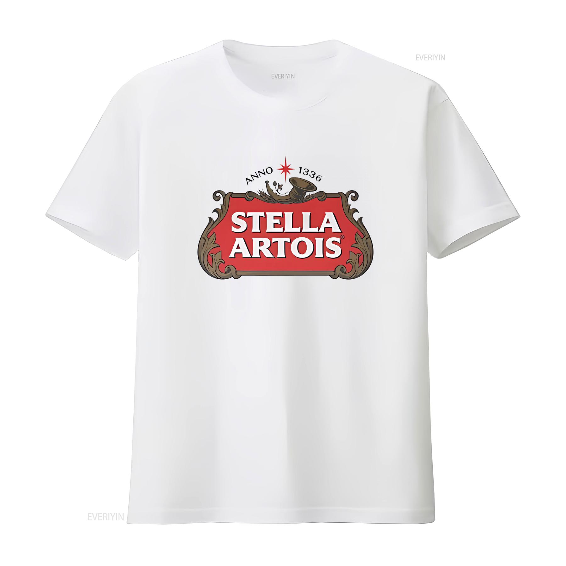 Stella Artois Vintage Stil Logo Print T-Shirt Schwarz Retro Design vintage Gewaschen Designer-Kleidung Lässig Bequem Atmungsaktiv 2XL