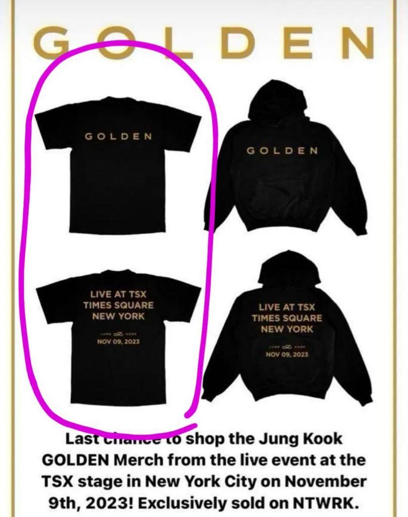 [GEBRAUCHT] Jungkook Golden TSX T-Shirt Times Square JUNGKOOK