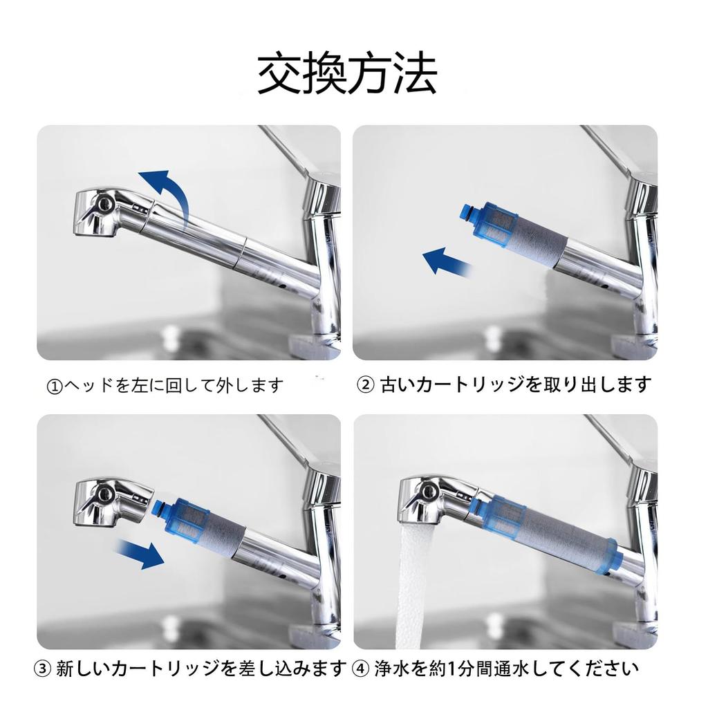 Replacement Water Purifier Standard Removes 12 Chlorine Pack of 3 [Domestically Tested] JF-K21-C Cartridges, Type, Substances, Eco-Friendly, Removal,