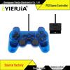 PS2 Game Controller with Snowflake Buttons, Dual Motor Vibration, Transparent Color.