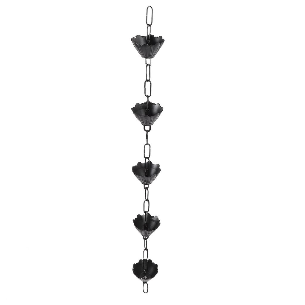 Rain Chain 37.4in Aluminum Alloy Flower Rain Catcher Chain for Downspout Patio Decoration