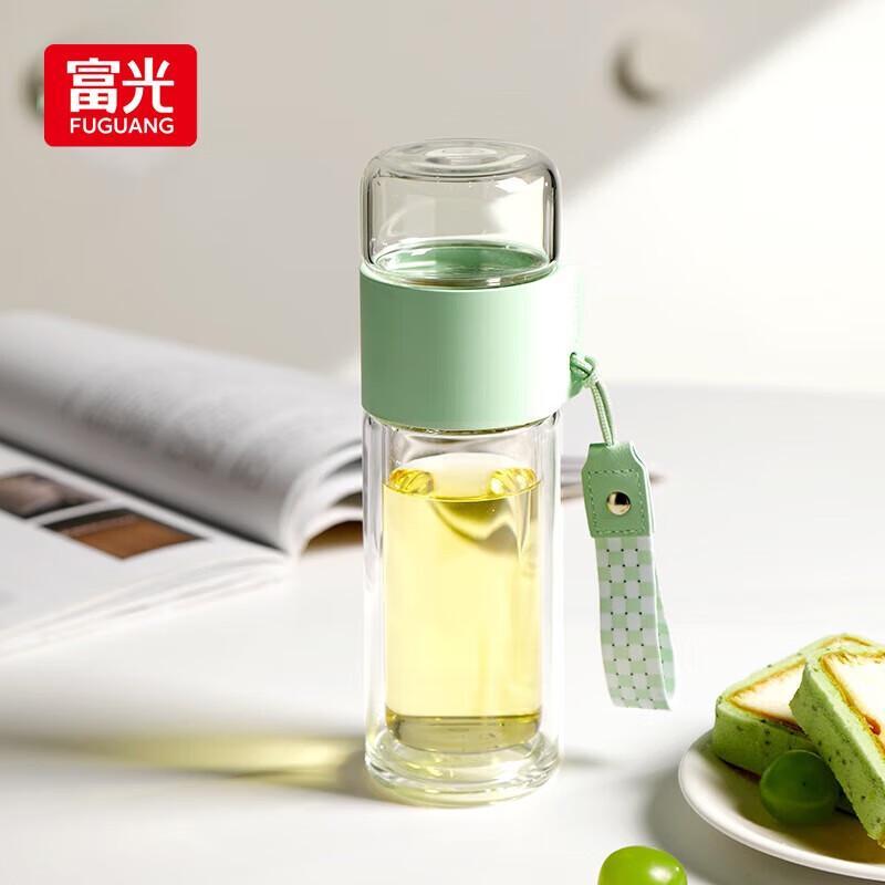 Fuguang Qingya Double-Layer Glass Tea Infuser Cup