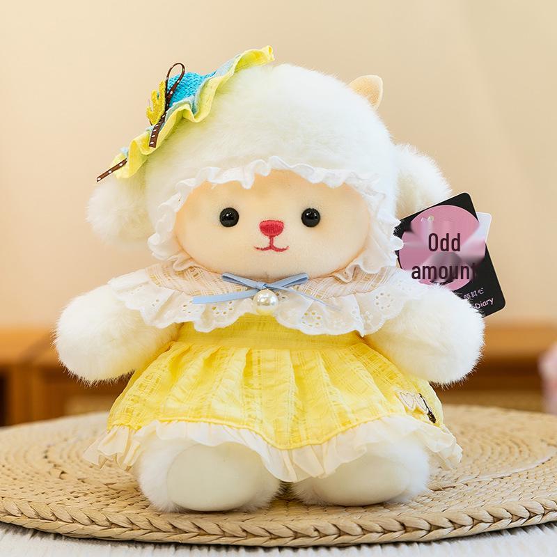 Adorable Lolita Sheep Plush Doll Dress-Up Toy & Cushion