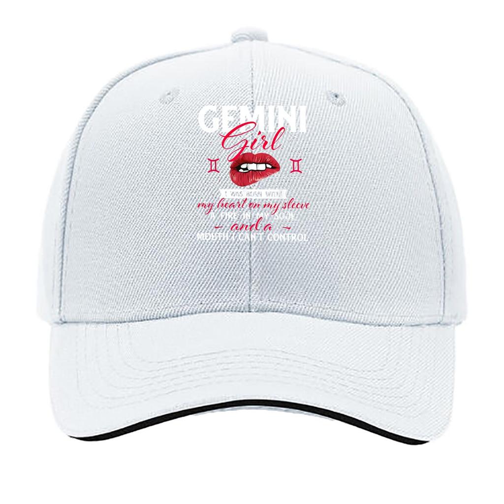 Gemini Girl Red Lip Inspirational Sandwich Baseball Cap