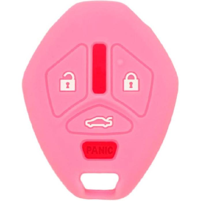 SEGADEN Silicone Cover Protector Case Holder Skin Jacket Compatible with MITSUBISHI 4 Button Remote Key Fob CV4522 Rose