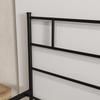 Double Bed Frame In Steel 160x200cm With Slats Headboard And Footboard Black