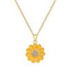 Oil Dripping Sunflower Set Light Luxury Temperament Gorgeous Full Diamond Necklace Female Versatile Collarbone Titanium Steel Chain