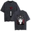 2026 Black Clover Washed Vintage Tshirt Street Hiphop Anime Casual Cotton Summer Short Sleeve